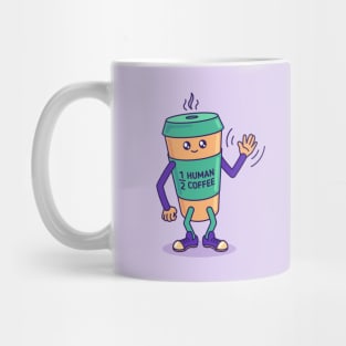 Half human, half coffee takeaway cup Mug